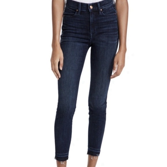 AYR Denim - AYR Jeans The Riser High Rise Stretch Raw Hem Dark Blue Denim Women's 29/32